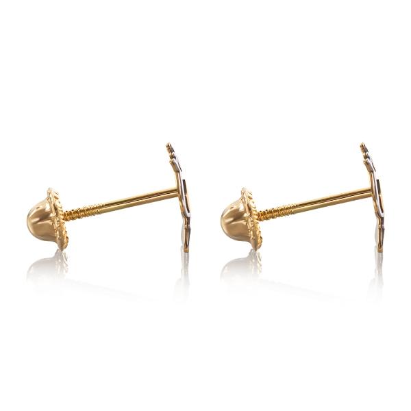 Aretes de oro 14k Mujer Broquel Princesa con oro amarillo | GIALLO