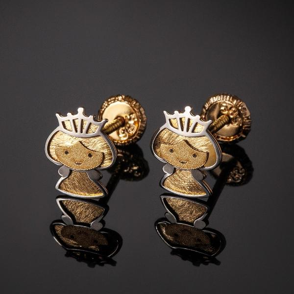 Aretes de oro 14k Mujer Broquel Princesa con oro amarillo | GIALLO