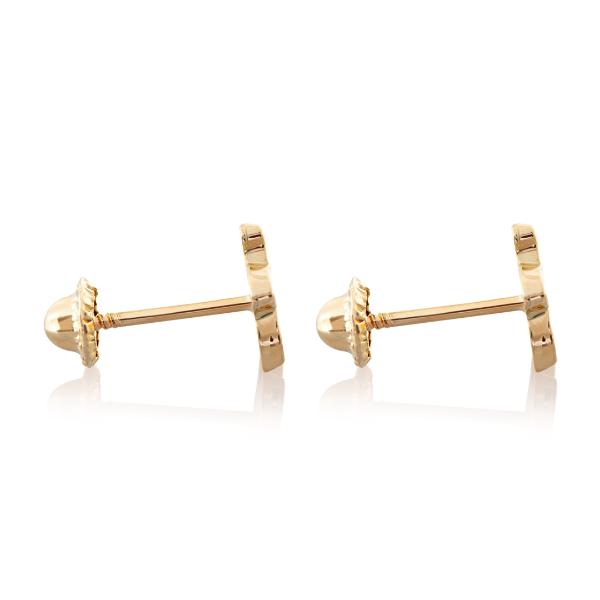 Aretes de oro 14k Mujer broquel Estrella de mar con oro amarillo y zirconia | GIALLO