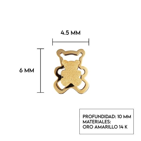 Aretes de Oro 14K Mujer broquel Osos oro amarillo brillante y oro amarillo mate | GIALLO