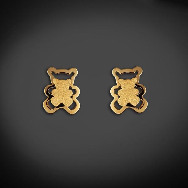Aretes de Oro 14K Mujer broquel Osos oro amarillo brillante y oro amarillo mate | GIALLO