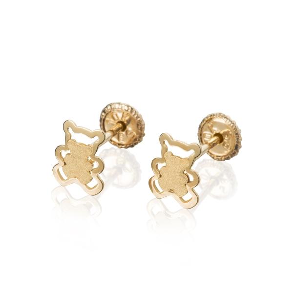 Aretes de Oro 14K Mujer broquel Osos oro amarillo brillante y oro amarillo mate | GIALLO
