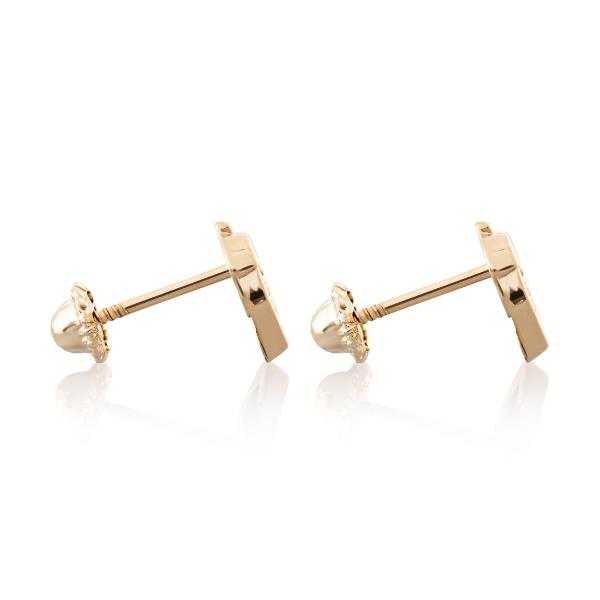 Aretes de oro 14k Mujer broquel Fresas con oro amarillo y zirconia | GIALLO