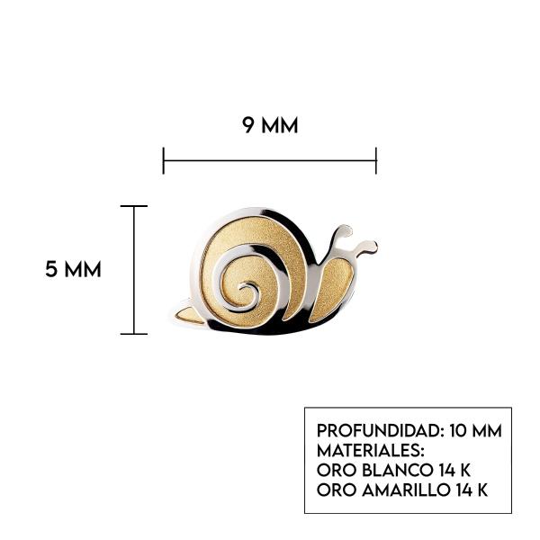 Aretes de Oro 14K Mujer broquel Caracol con oro amarillo brillante, oro blanco brillante | GIALLO