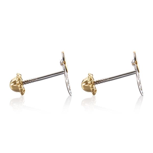 Aretes de oro 14k Mujer Broquel Agua de flor con oro amarillo, madre perla y circonia | GIALLO