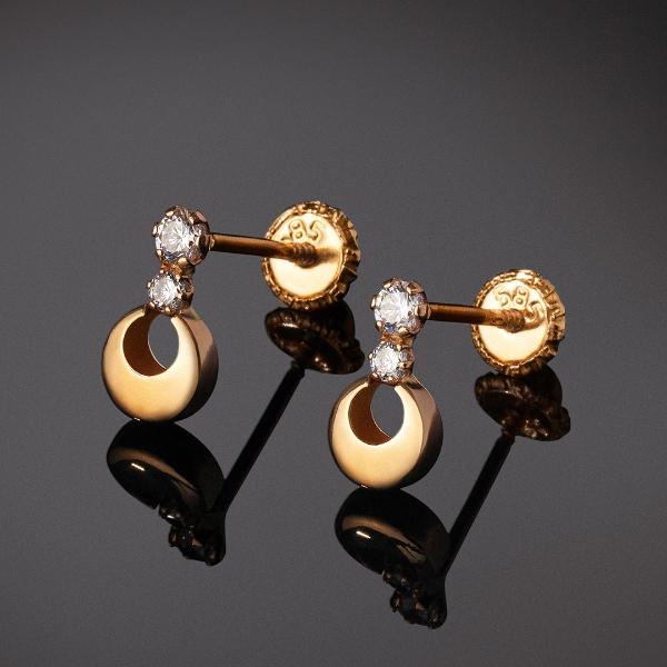 Aretes de Oro 14K Mujer broquel Caracol con oro amarillo brillante, oro blanco brillante | GIALLO