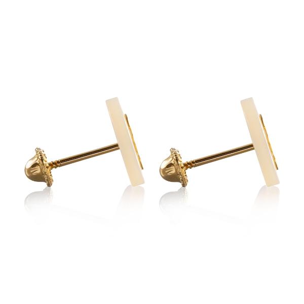 Aretes de oro 14k Mujer Broquel Estrella aperlada con oro amarillo y madre perla | GIALLO
