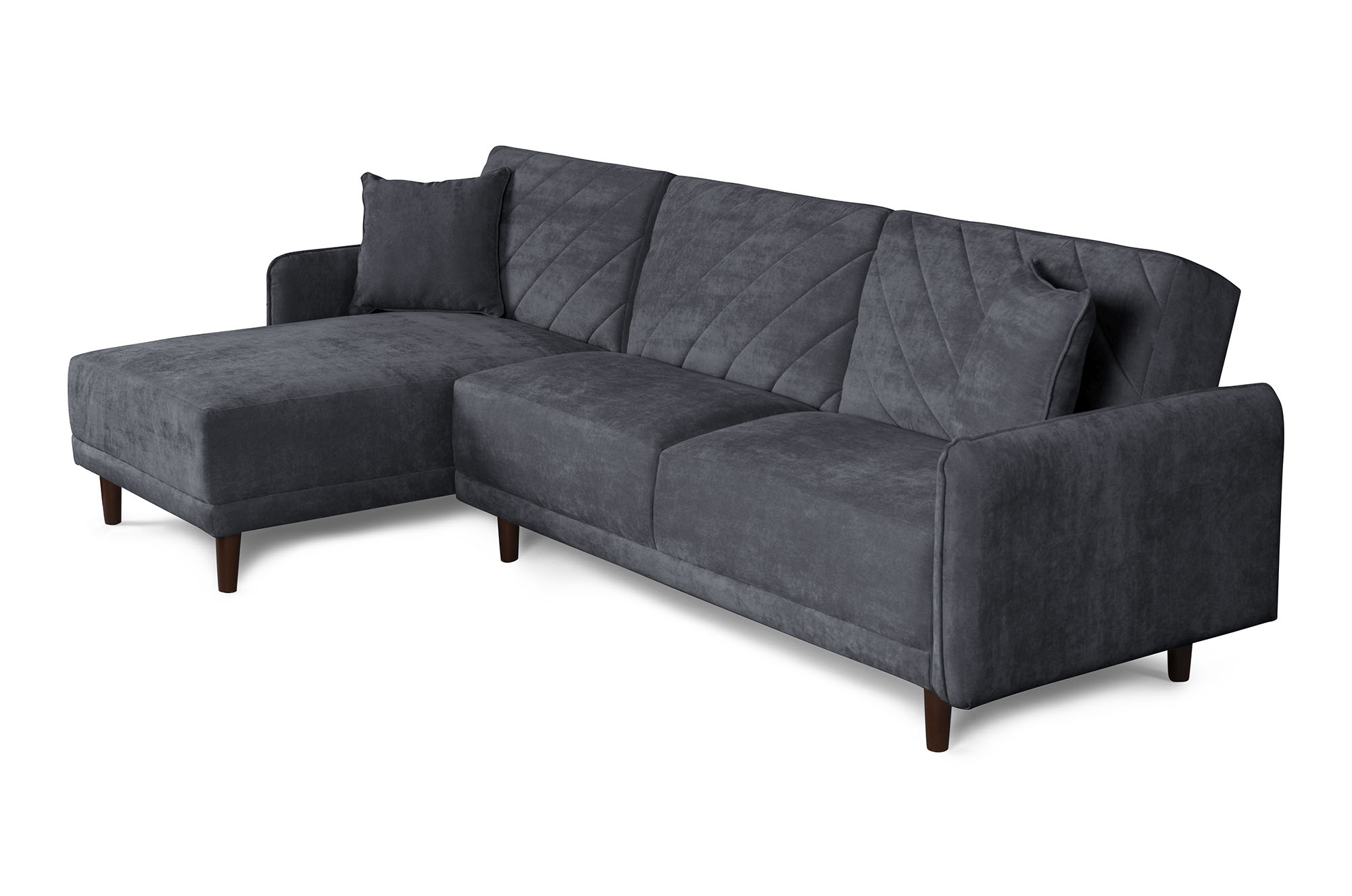 Sala Modular Cosmo Gris Oxford Makora Beehive Memory Foam de velvet