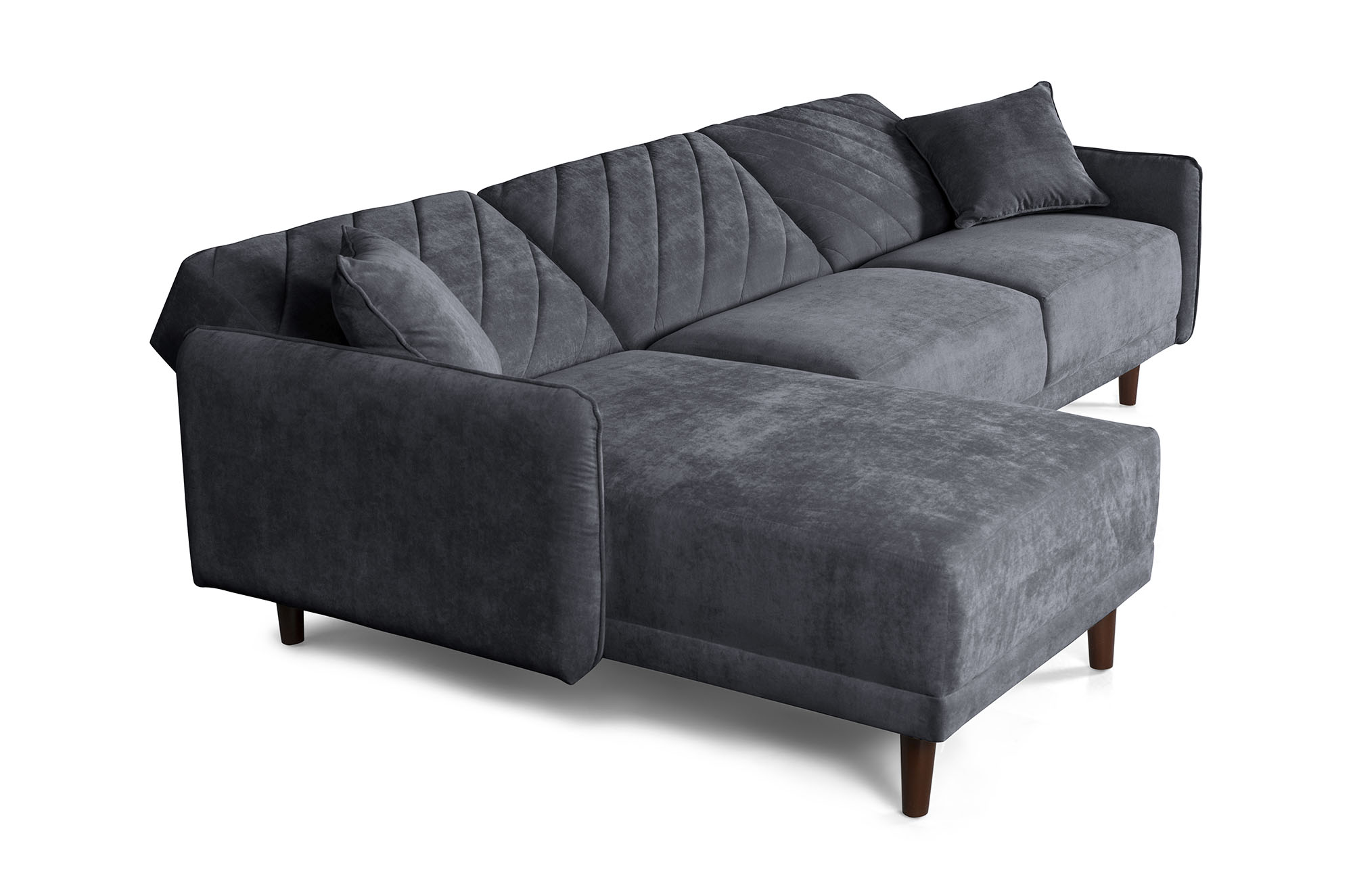 Sala Modular Cosmo Gris Oxford Makora Beehive Memory Foam de velvet