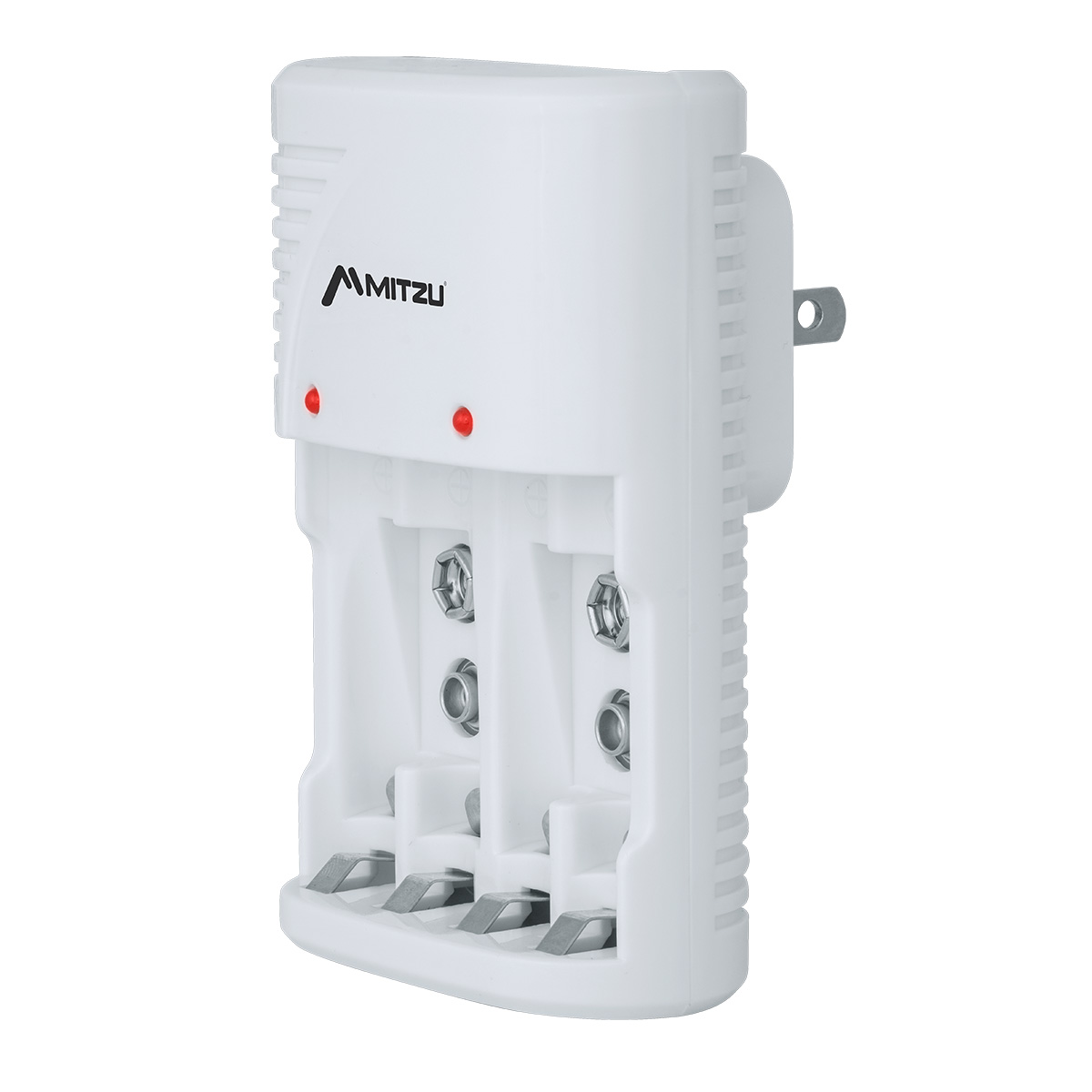 Cargador de pilas AA, AAA y 9V de clavija, incluye 4 pilas Mitzu MC-700