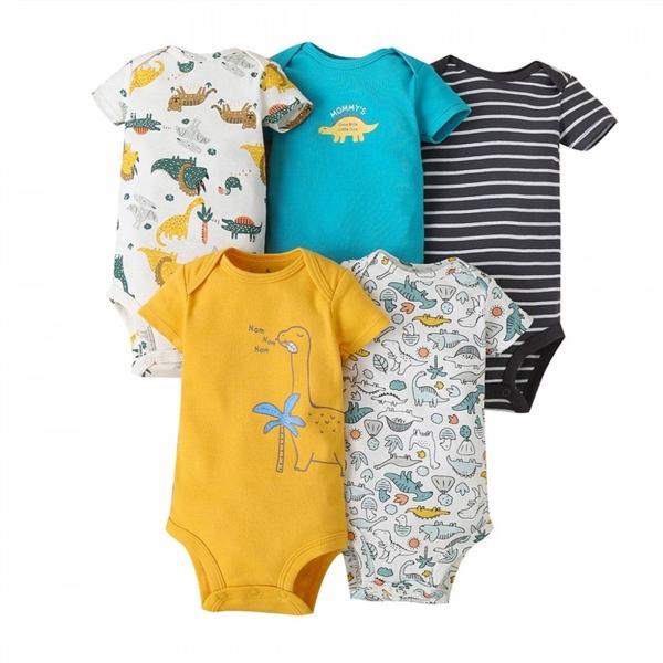 Set de 5 Pañaleros Ropa de bebe Niño Niña Algodón Suave