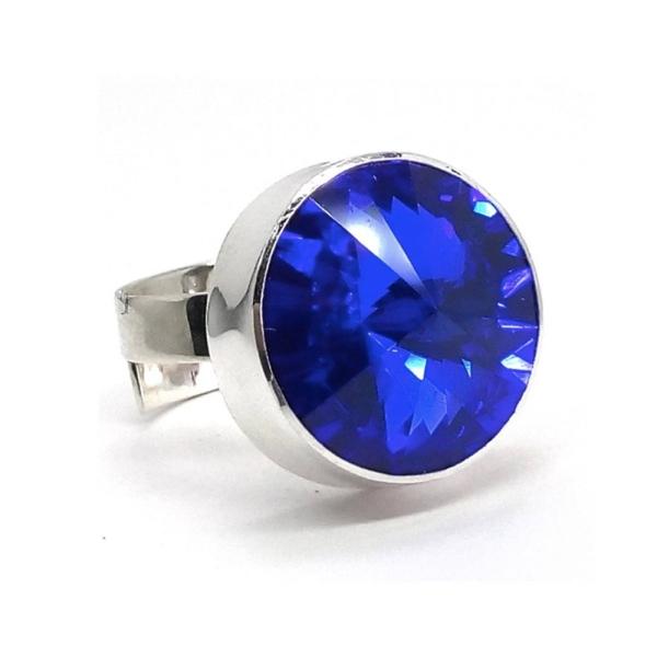 Anillo Azul de Plata .925 Joyería Zvezda