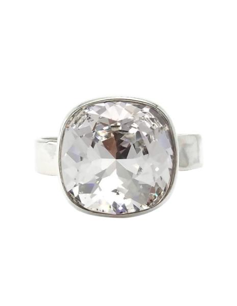 Anillo color Cristal Zvezda de plata .925 corte Cushion