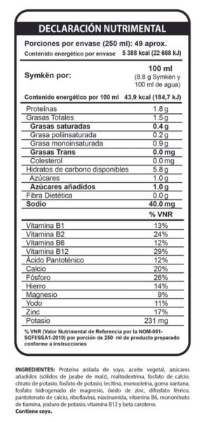 Paquete de 4 piezas Symkën Soya Natural 1,080g | Bebida en polvo | Rinde 12 litros | 100% vegetal | Alta en proteínas | Sin gluten, sin lactosa, sin colesterol