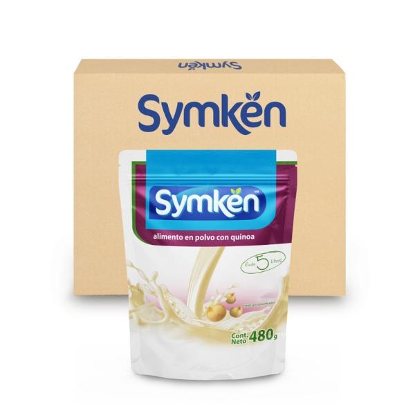 Paquete de 4 piezas Symkën Quinoa 480g | Bebida en polvo | 100% vegetal | Rinde 5 litros | Alta en proteínas | Sin gluten, sin lactosa, sin colesterol