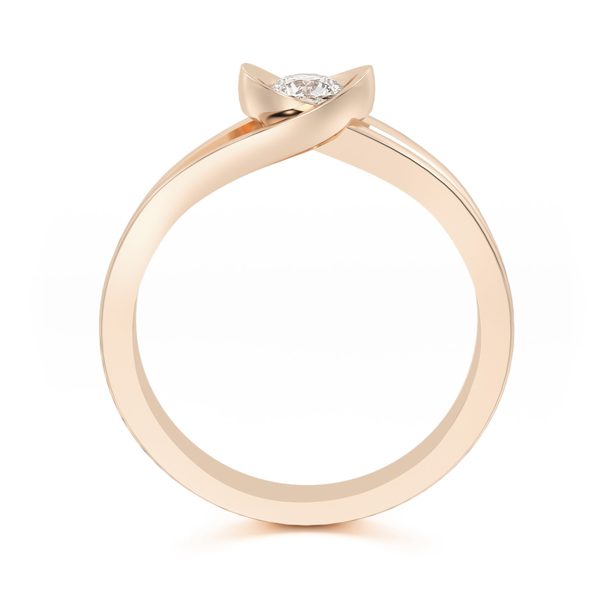 ANILLO DE COMPROMISO 14K ORO ROSA CON PIEDRA PÉTALOS ABBA JOYAS