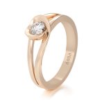 ANILLO DE COMPROMISO 14K ORO ROSA CON PIEDRA PÉTALOS ABBA JOYAS