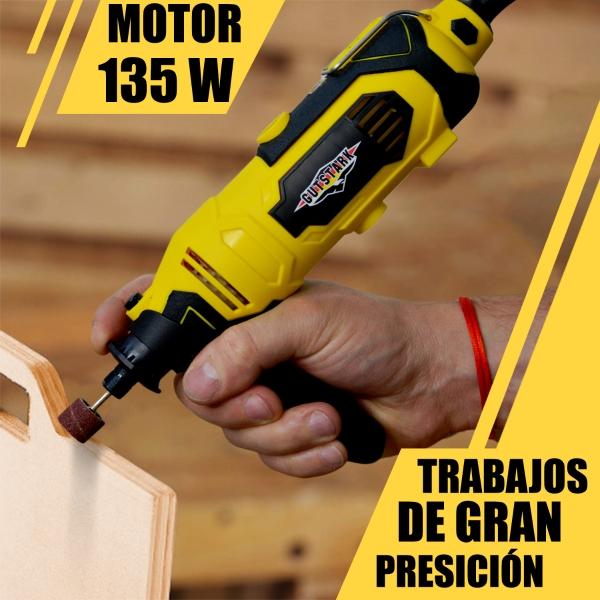 Taladro Esmeril Mototoo Drill Rectificadora 135w  6 Velocidades 33000 RPM Incluye 87 Accesorios