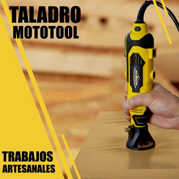 Taladro Esmeril Mototoo Drill Rectificadora 135w  6 Velocidades 33000 RPM Incluye 87 Accesorios