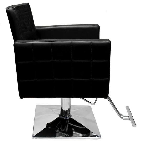 Sillon Barberia Cuadrado Barbero Silla Estetica Hidraulico Giratorio Altura Ajustable Negro Nanofort