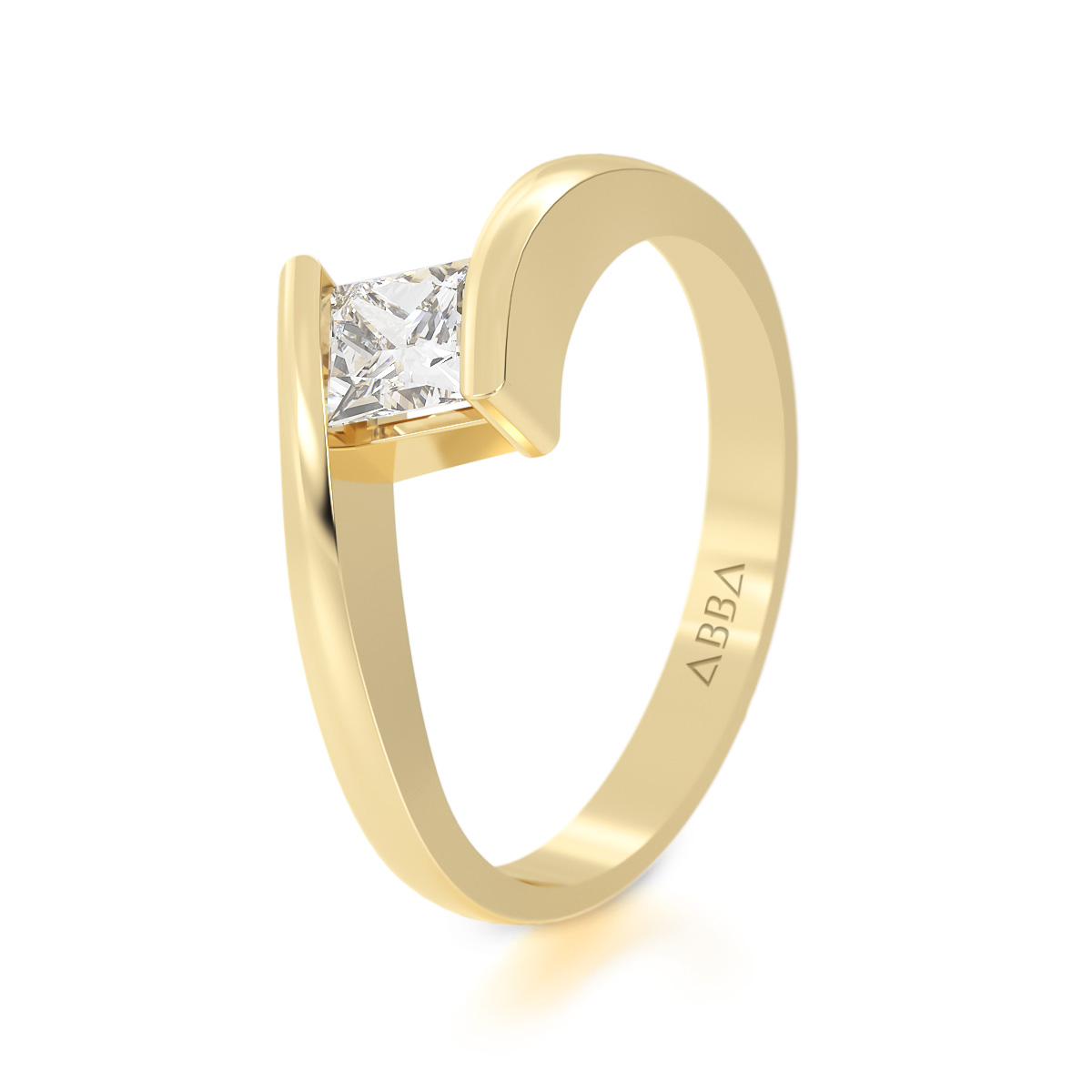 ANILLO DE COMPROMISO 10K ORO AMARILLO CON PIEDRA ZURI ABBA JOYAS