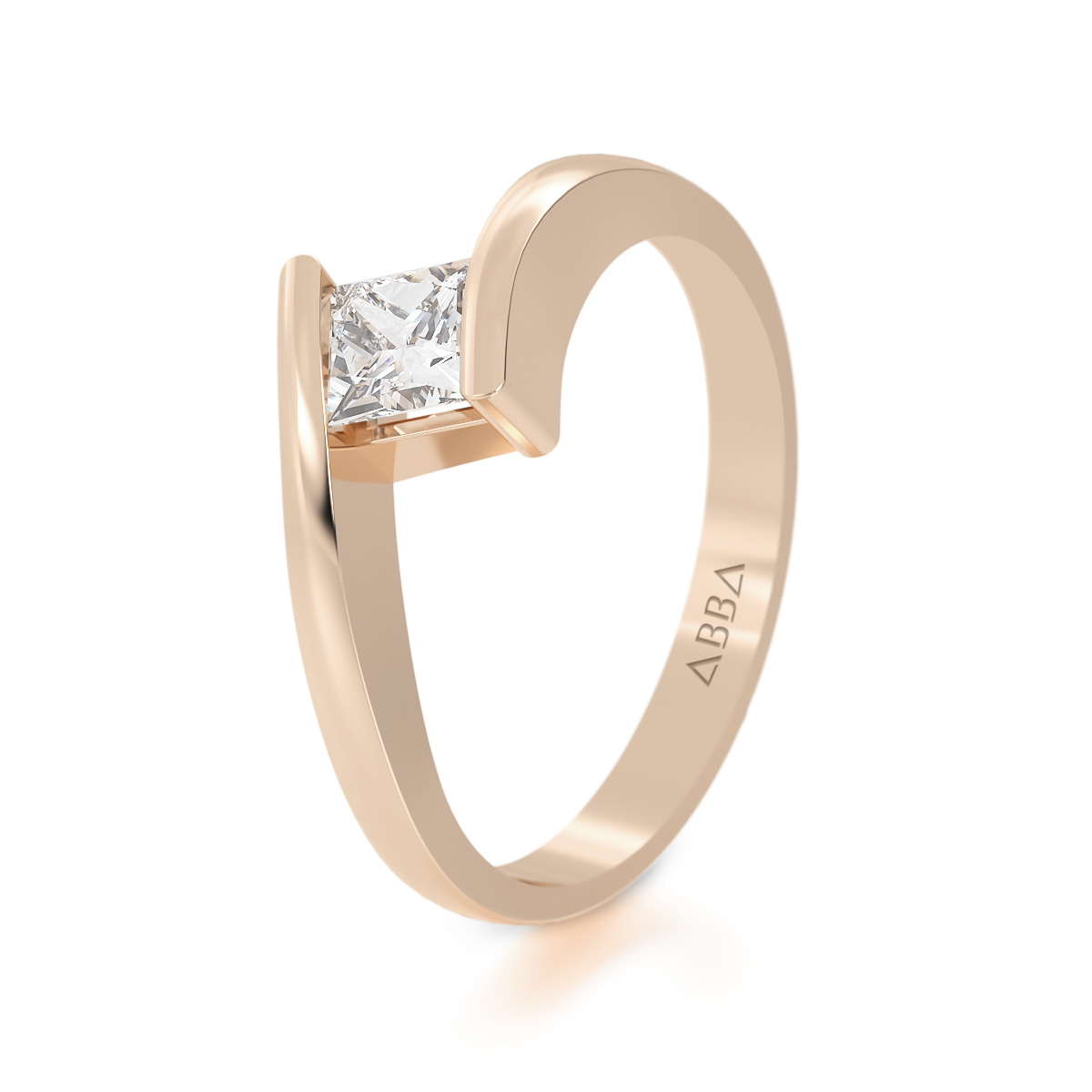ANILLO DE COMPROMISO 10K ORO ROSA CON PIEDRA ZURI ABBA JOYAS