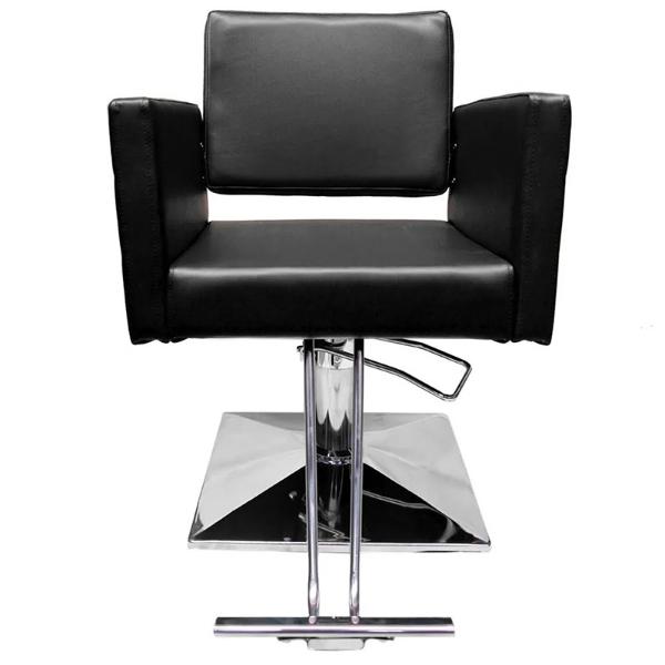 Sillon Barberia Cuadrado Barbero Silla Estetica Hidraulico Giratorio Altura Ajustable Negro Nanofort