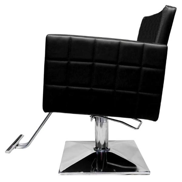 Sillon Barberia Cuadrado Barbero Silla Estetica Hidraulico Giratorio Altura Ajustable Negro Nanofort