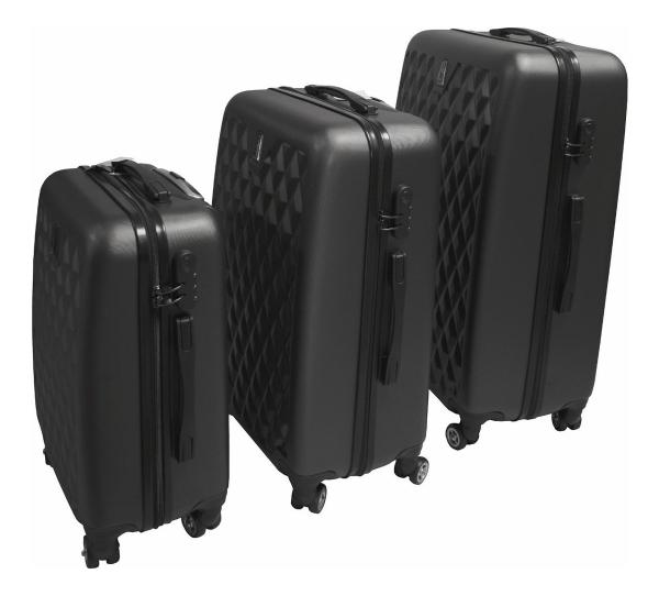 Set 3 Maletas de Viaje Rigidas 8 Ruedas Dobles Plata 20" 24"  28"