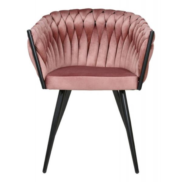 Set 6 Sillas Comedor Tejidas Terciopelo Modernas Elegantes Rosa