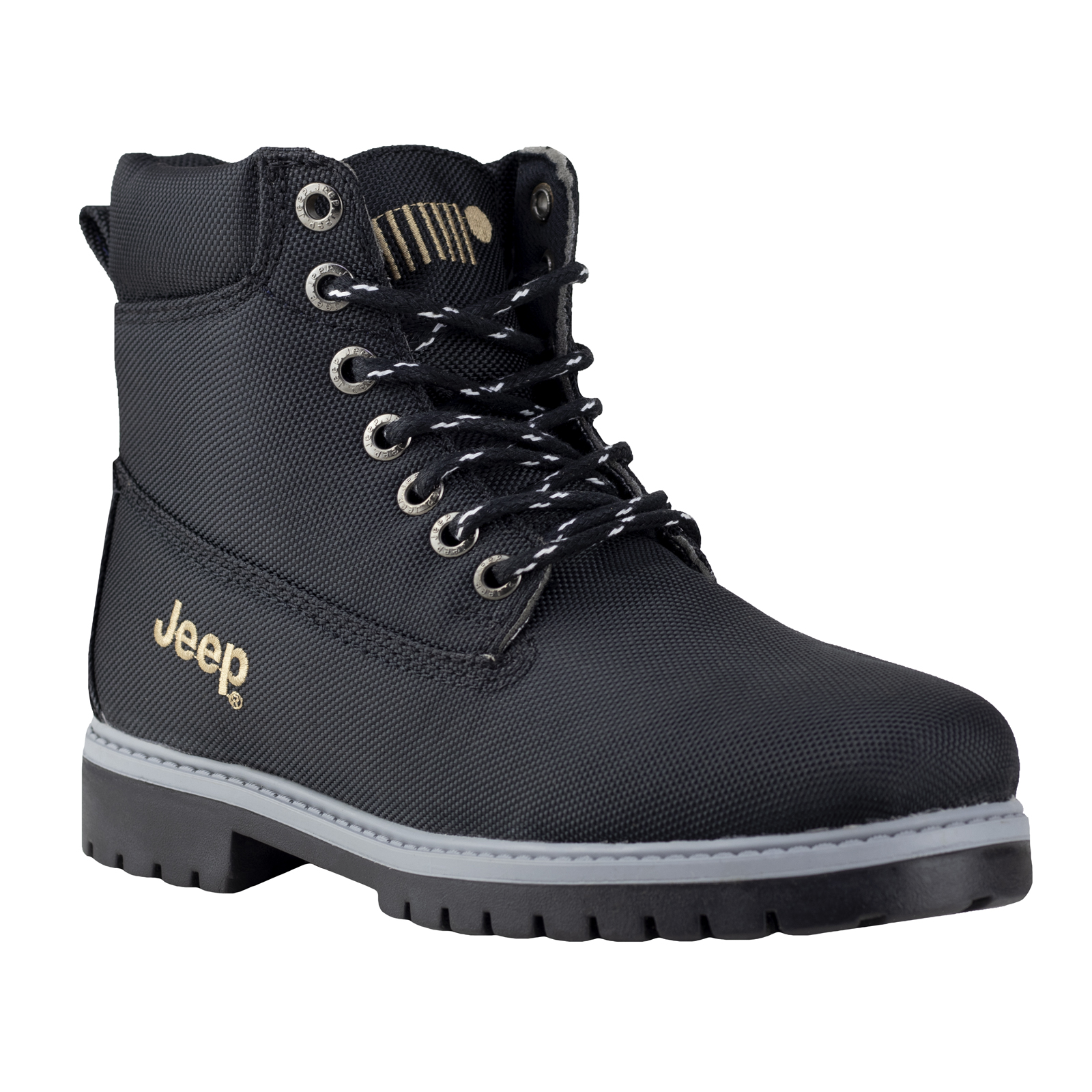Botas Urbanas Jeep Para Hombre De Lona 3801-20 Negro Confort.