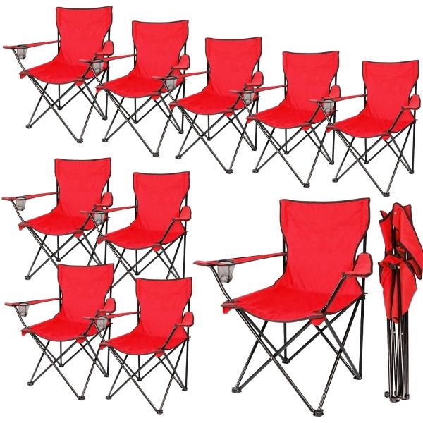 Set 10 Sillas Plegables Playa Jardin Alberca Camping 110 Kg