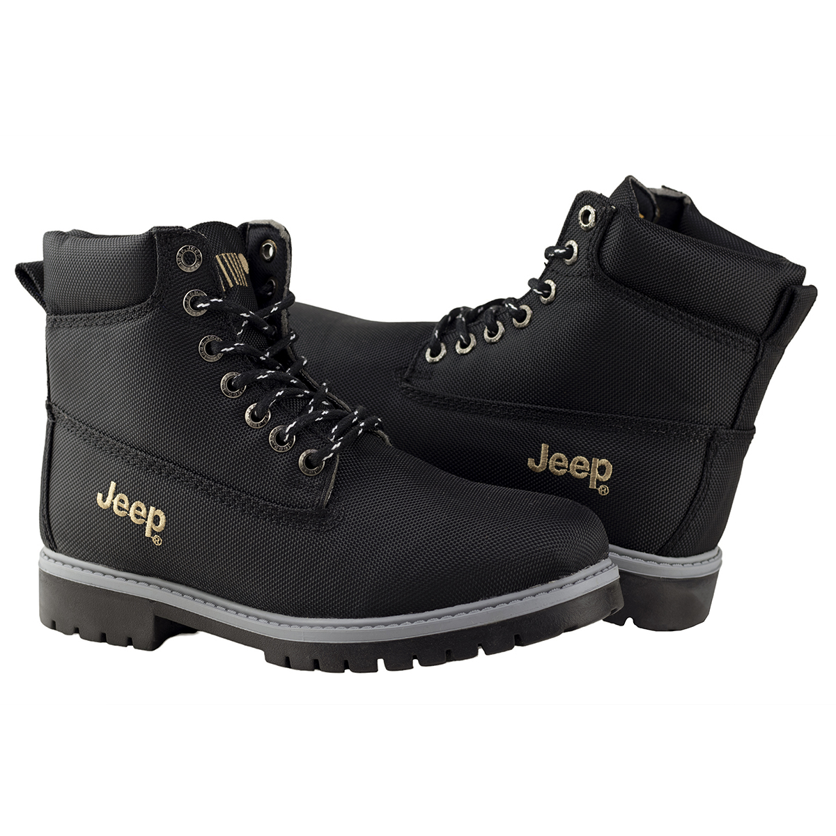 Botas Urbanas Jeep Para Hombre De Lona 3801-20 Negro Confort.