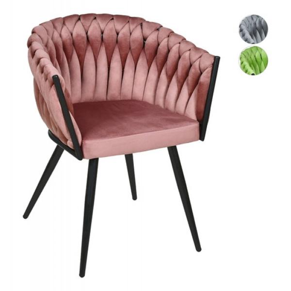 Set 6 Sillas Comedor Tejidas Terciopelo Modernas Elegantes Rosa