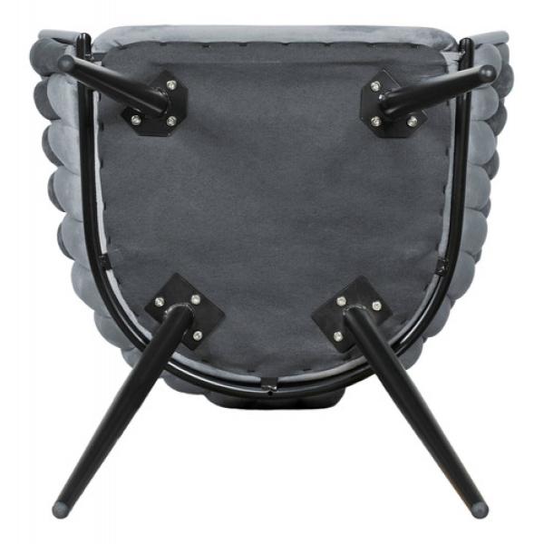 Set 4 Sillas Comedor Tejidas Terciopelo Modernas Elegantes Gris