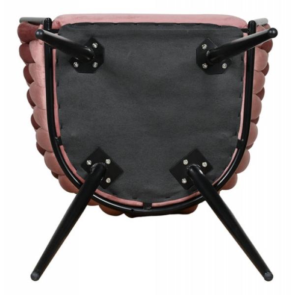 Set 6 Sillas Comedor Tejidas Terciopelo Modernas Elegantes Rosa