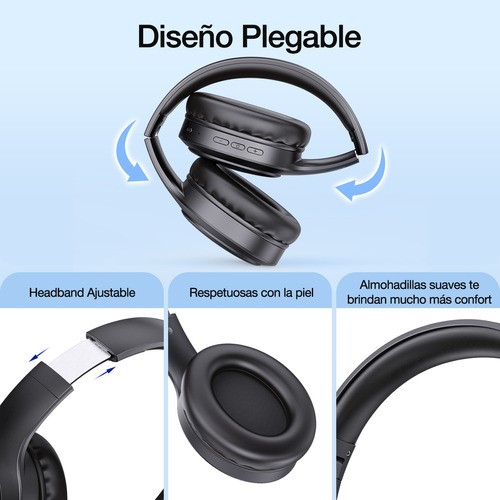 Audífonos Inalámbricos De Diadema Bluetooth Plegable 1000mah