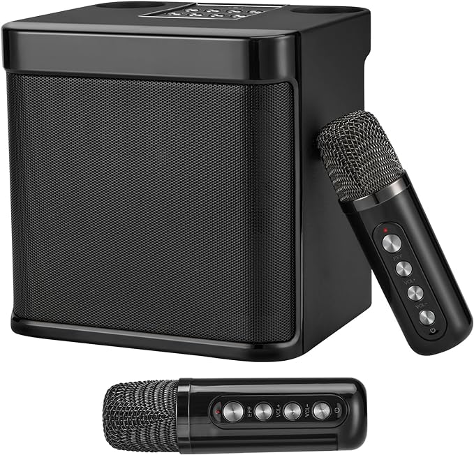 A Karaoke, bocina karaoke Bluetooth portátil, con Sistema PA Sonido HD Compatible Eco y Corte Vocal, USB SD/TF AUX, para Fiestas reuniones Bodas hogar y Exteriores