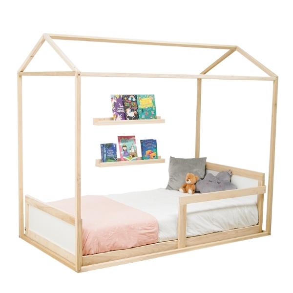 KIT MONTESSORI INDIVIDUAL 1 Casa de Suenos Individual + 1 Cama Montessori Individual + 2 Repisa cuentos