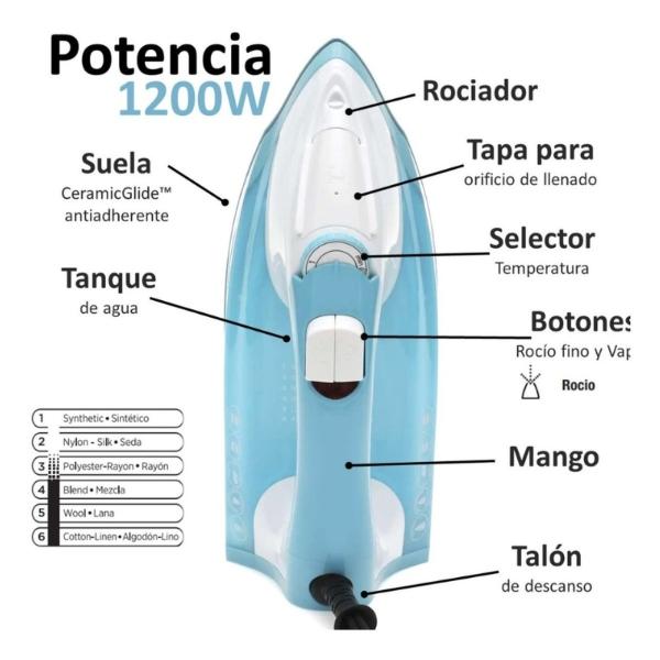 Plancha Ropa Vapor Vertical B+ D Suela Ceramica Control Temp