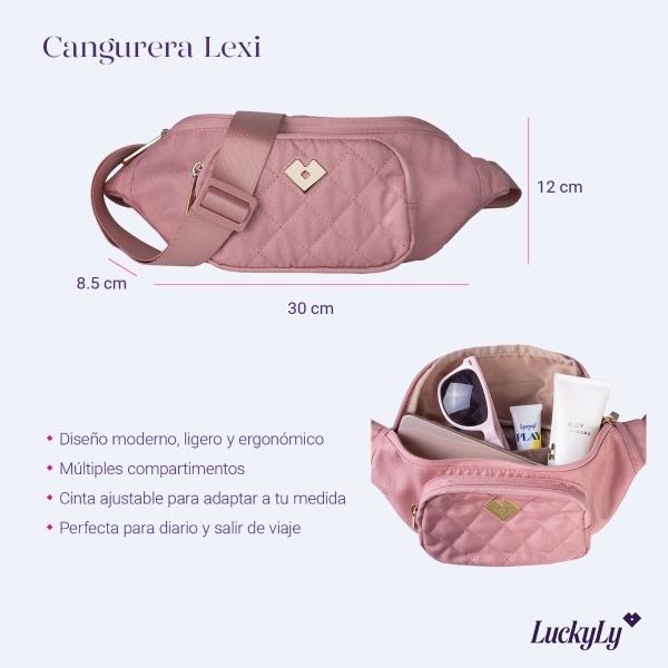 LuckyLy Cangurera para Mujer de Moda y Deportiva, Riñonera Versátil tipo Bolsa Bandolera y Crossbody, Modelo Lexi, Rosa