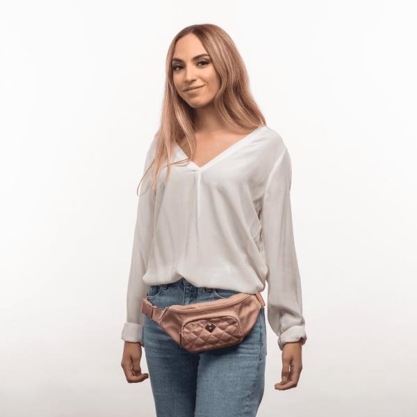 LuckyLy Cangurera para Mujer de Moda y Deportiva, Riñonera Versátil tipo Bolsa Bandolera y Crossbody, Modelo Lexi, Rosa