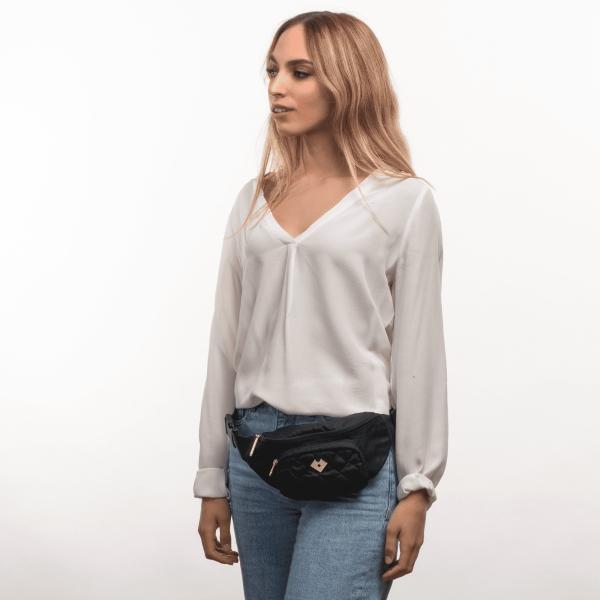 LuckyLy Cangurera para Mujer de Moda y Deportiva, Riñonera Versátil tipo Bolsa Bandolera y Crossbody, Modelo Lexi, Negro