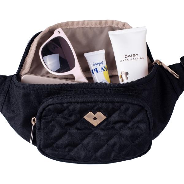 LuckyLy Cangurera para Mujer de Moda y Deportiva, Riñonera Versátil tipo Bolsa Bandolera y Crossbody, Modelo Lexi, Negro