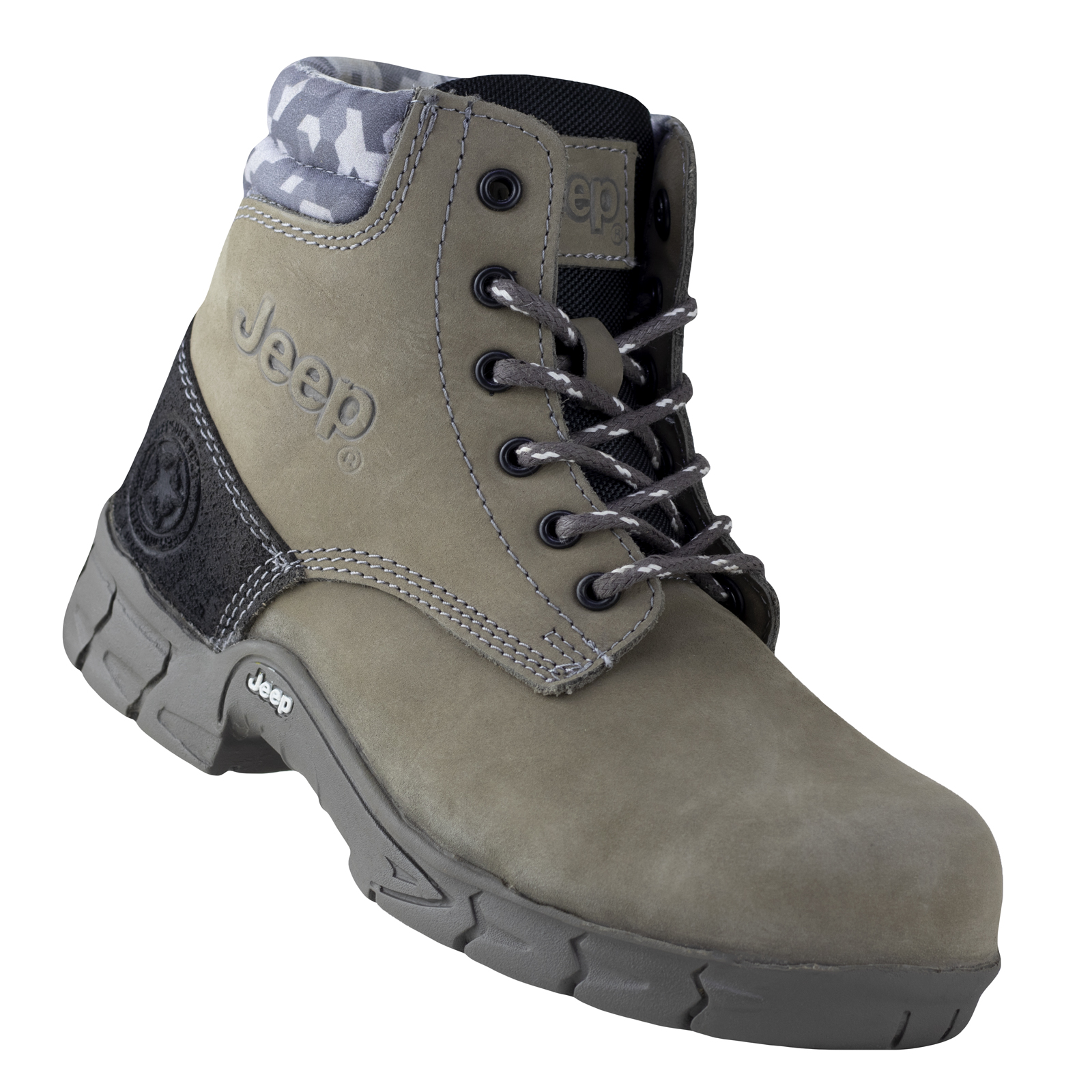 Bota Industrial De Seguridad Jeep Con Casco Poliamida 5124 Gris.