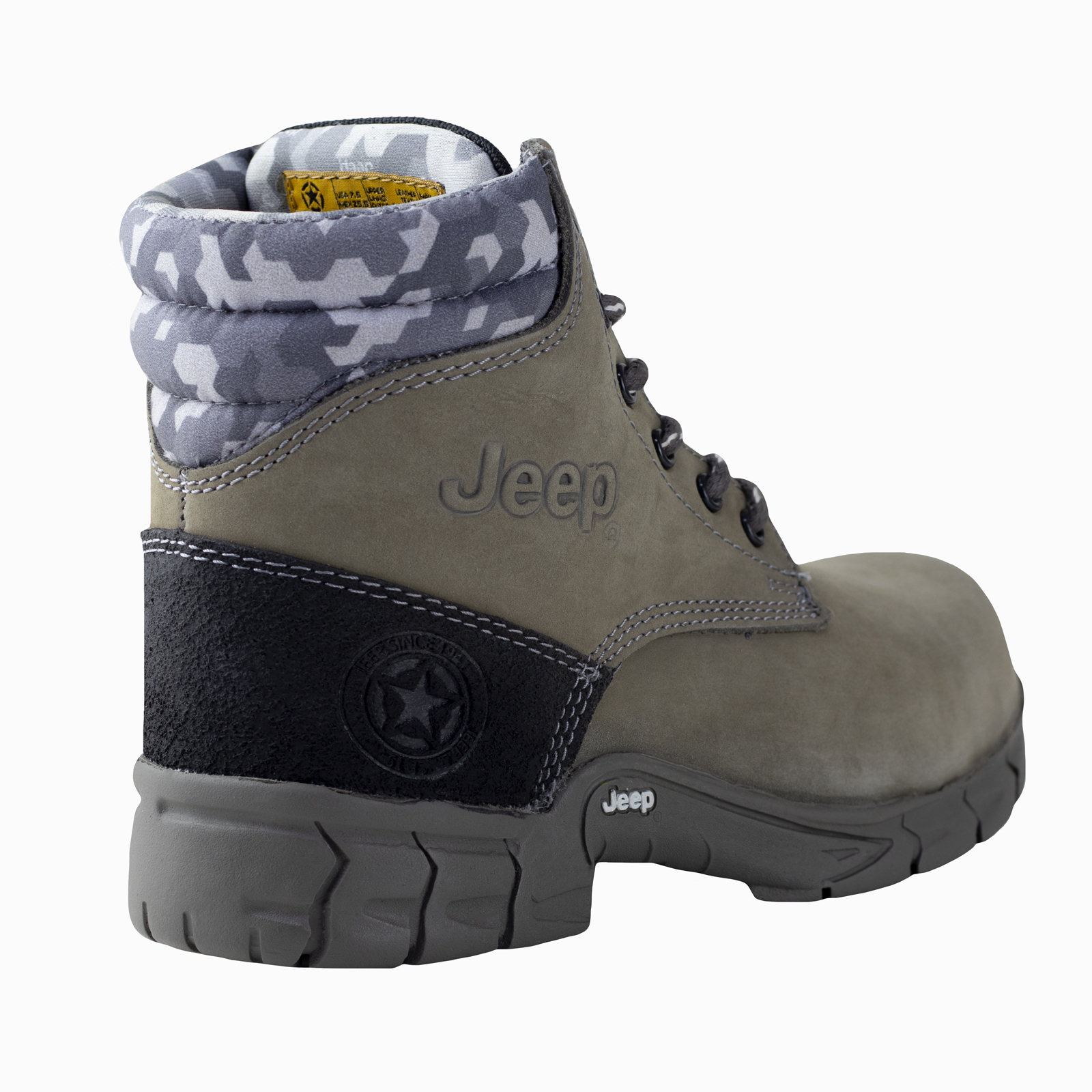 Bota Industrial De Seguridad Jeep Con Casco Poliamida 5124 Gris.