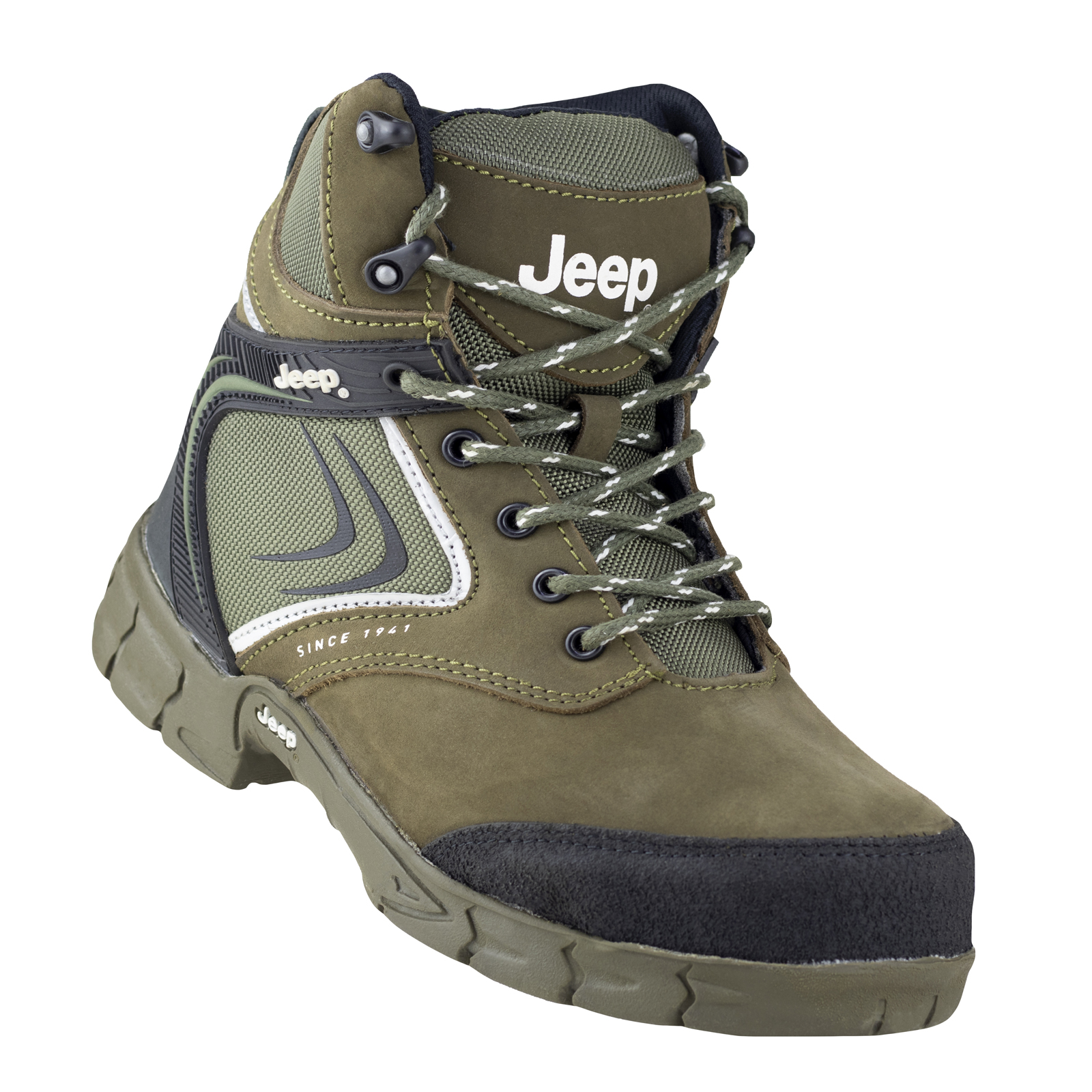Bota Industrial Jeep Hombre Casquillo Poliamida 5107 Verde.