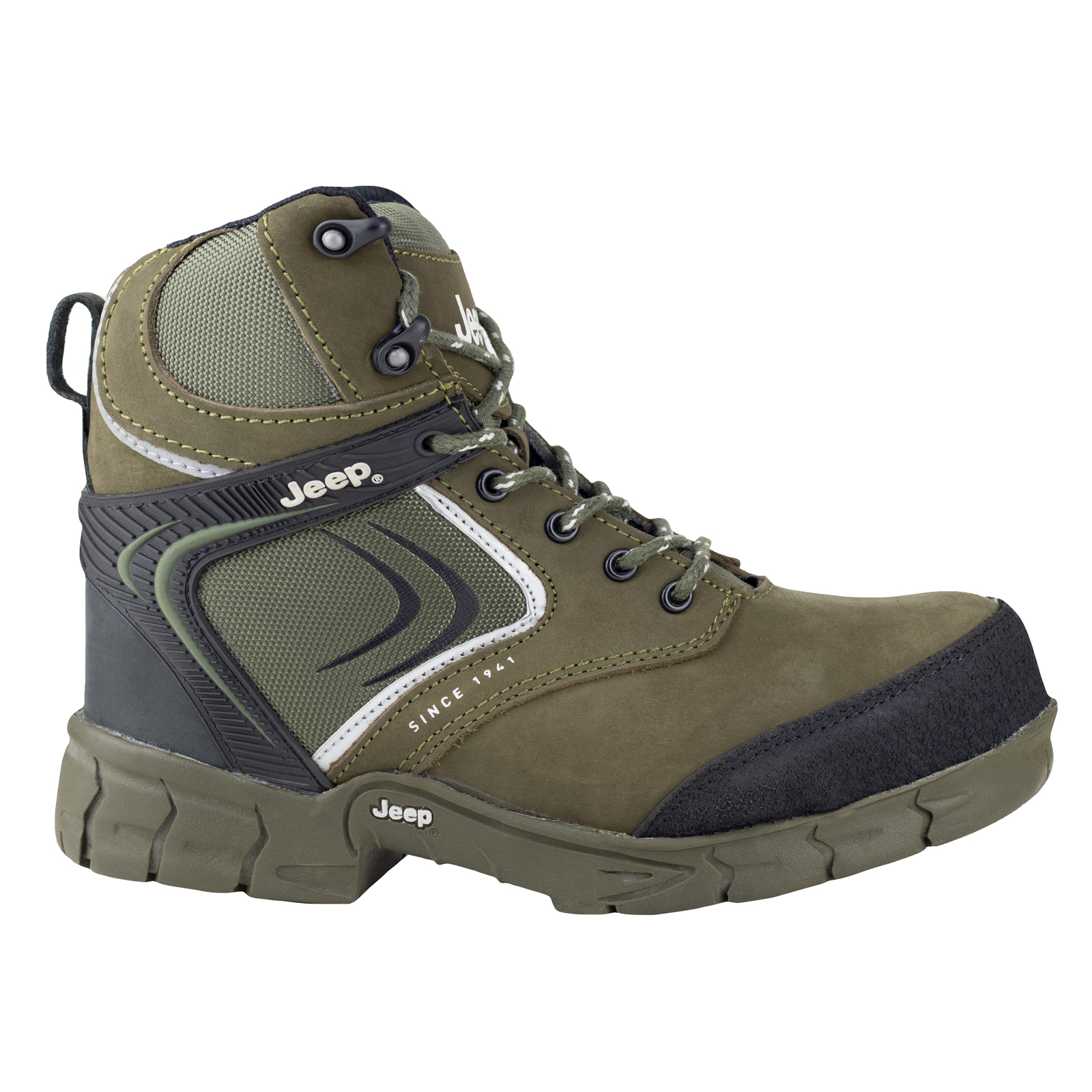 Bota Industrial Jeep Hombre Casquillo Poliamida 5107 Verde.