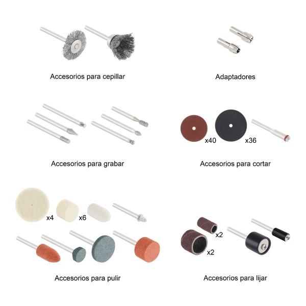 KIT DE ACCESORIOS PARA MINI TALADRO - HER-204 - STEREN