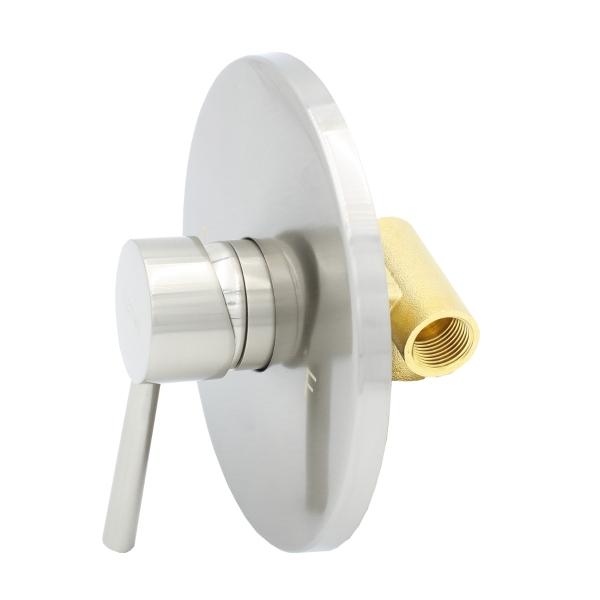 Monomando Para Regadera Redondo Acero Inoxidable Satinado